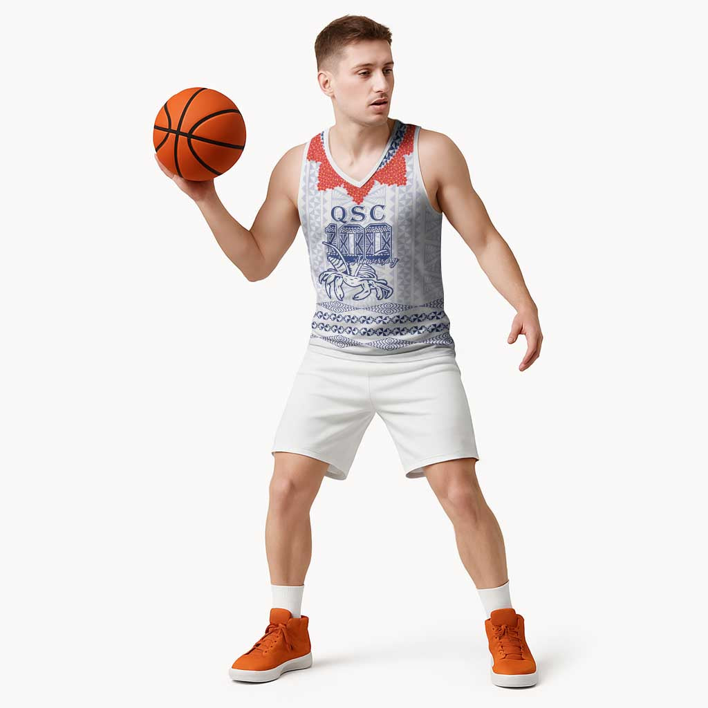 Queen Salote College 100 Years Anniversary Personalized Basketball Jersey Tonga QSC White LT7 - Polynesian Pride