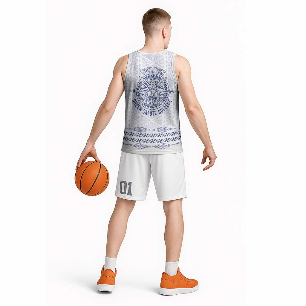Queen Salote College 100 Years Anniversary Personalized Basketball Jersey Tonga QSC White LT7 - Polynesian Pride