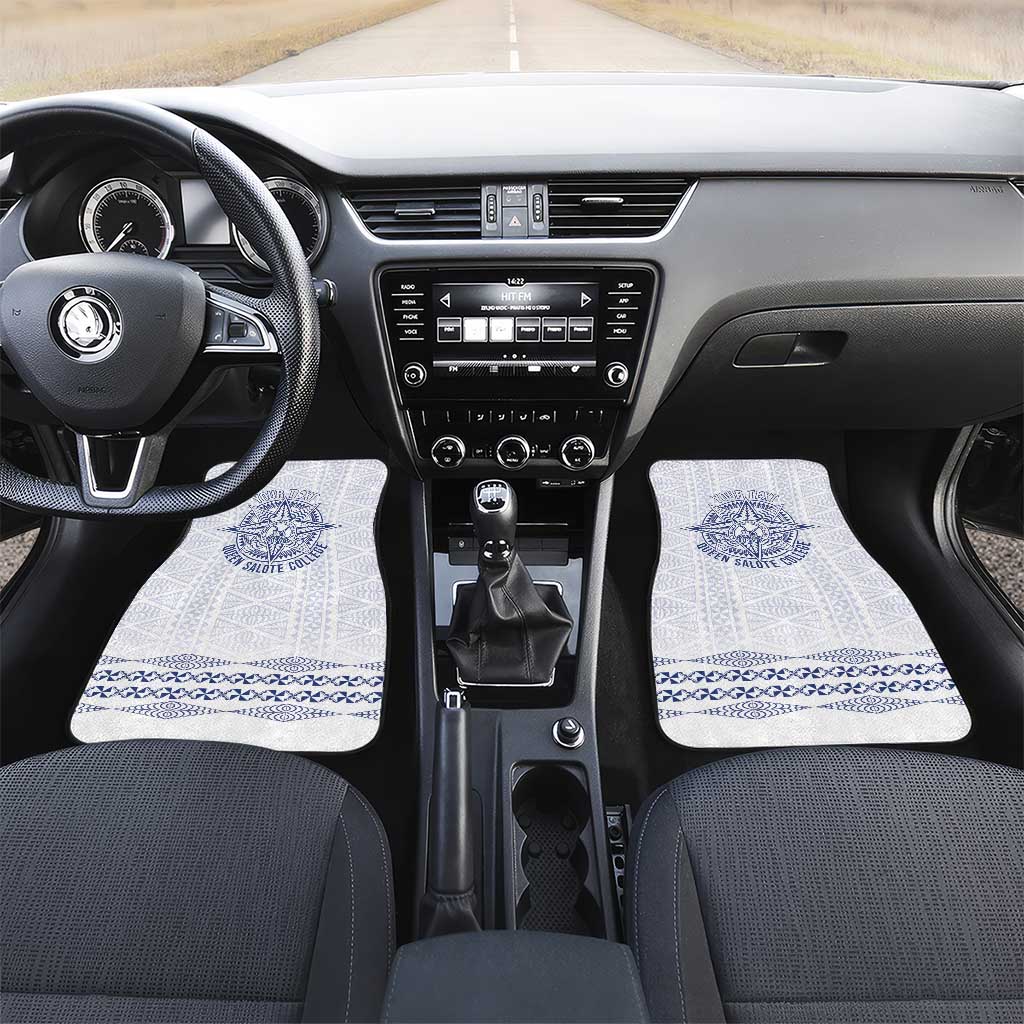 Queen Salote College 100 Years Anniversary Personalized Car Mats Tonga QSC White LT7 Set 2pcs - Front White - Polynesian Pride