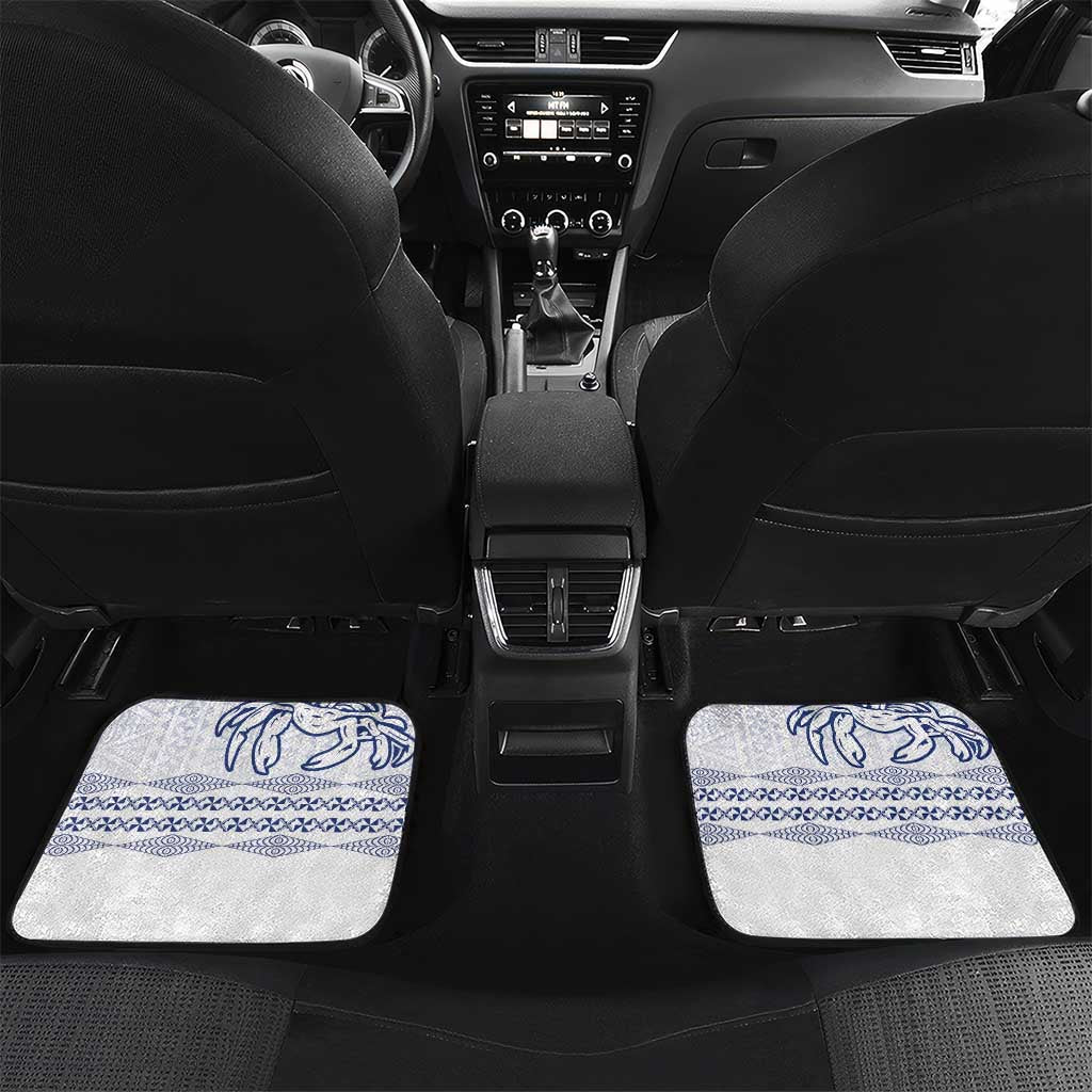 Queen Salote College 100 Years Anniversary Personalized Car Mats Tonga QSC White LT7 Set 2pcs - Back White - Polynesian Pride
