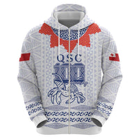 Queen Salote College 100 Years Anniversary Personalized Hoodie Tonga QSC White LT7 - Polynesian Pride