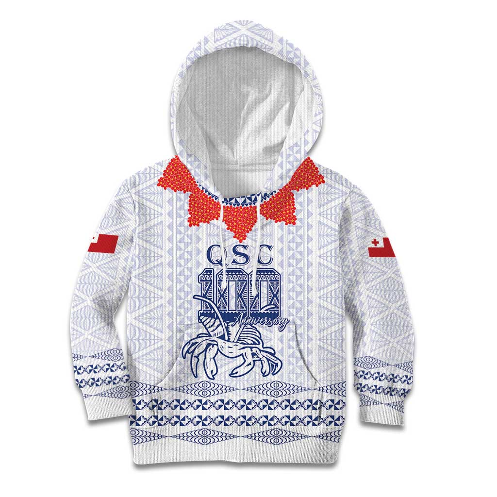 Queen Salote College 100 Years Anniversary Personalized Kid Hoodie Tonga QSC White LT7 Hoodie White - Polynesian Pride