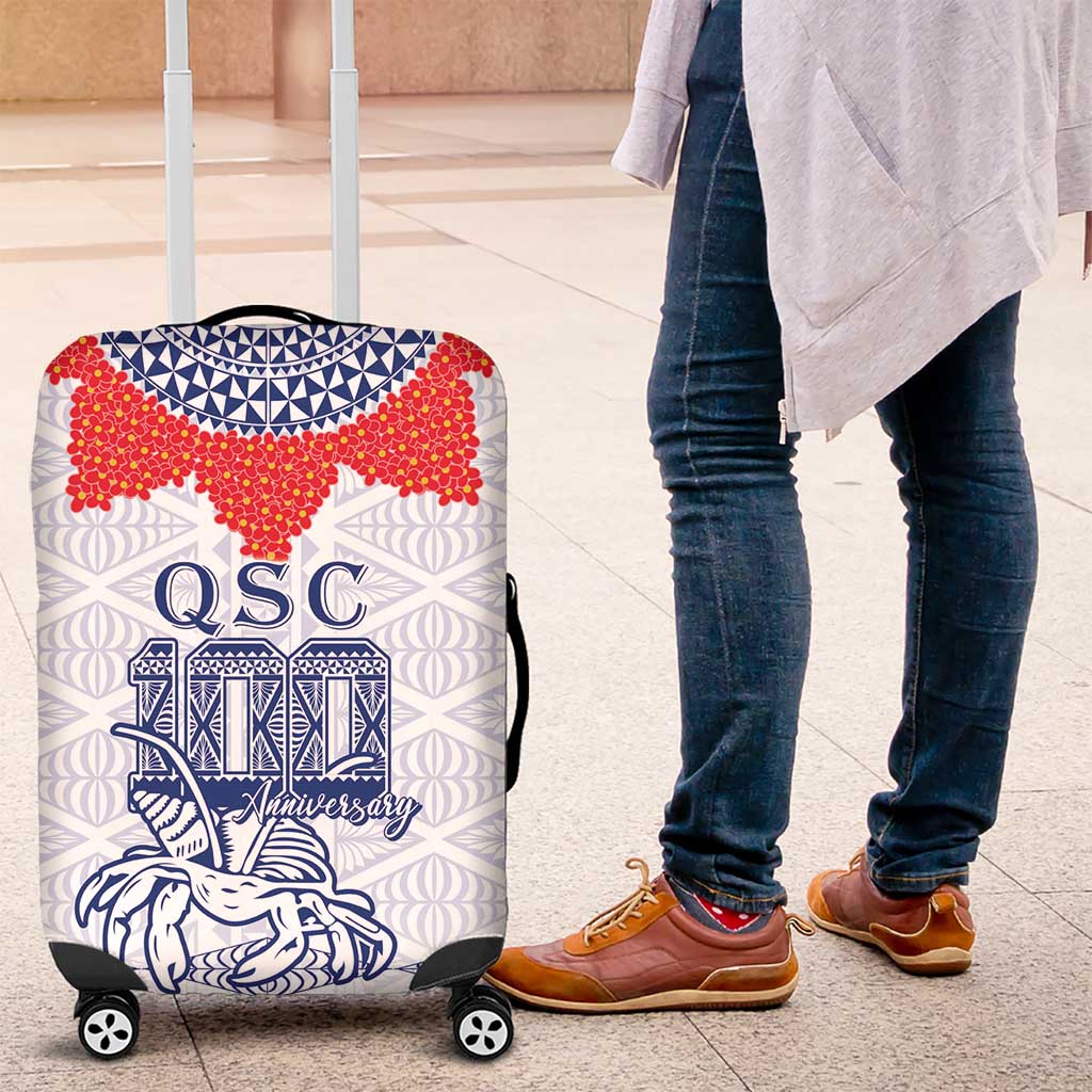 Queen Salote College 100 Years Anniversary Luggage Cover Tonga QSC White LT7 White - Polynesian Pride
