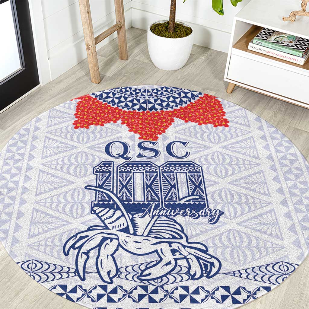 Queen Salote College 100 Years Anniversary Round Carpet Tonga QSC White LT7 White - Polynesian Pride