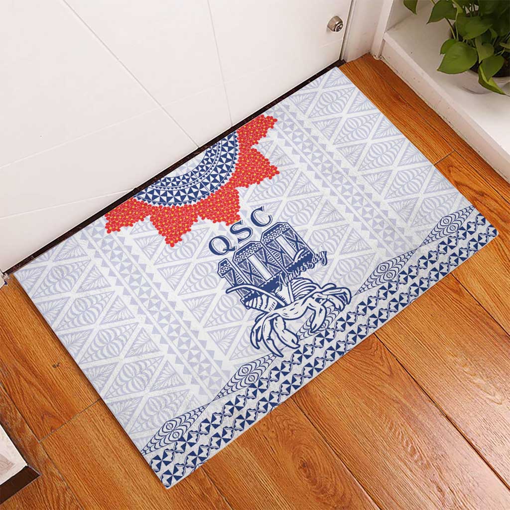 Queen Salote College 100 Years Anniversary Rubber Doormat Tonga QSC White LT7 - Polynesian Pride