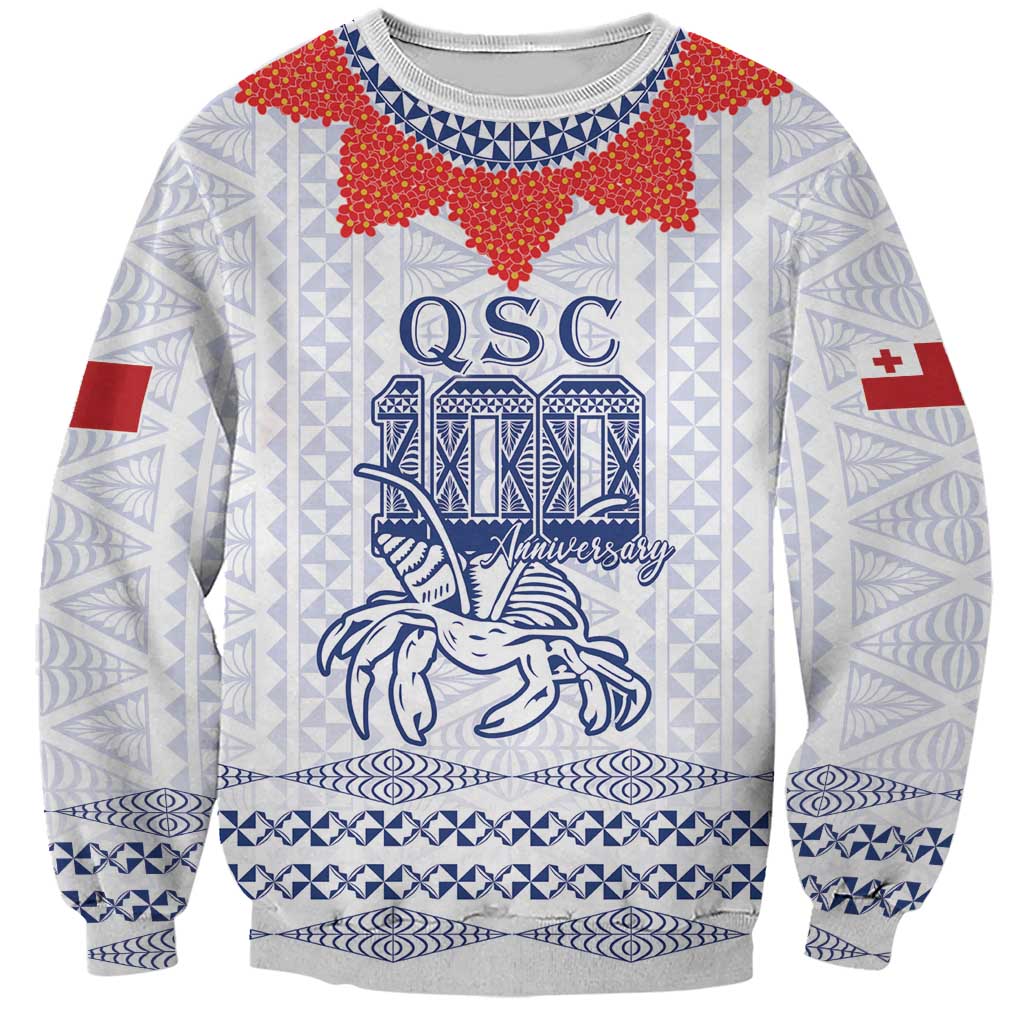 Queen Salote College 100 Years Anniversary Personalized Sweatshirt Tonga QSC White LT7 Unisex White - Polynesian Pride