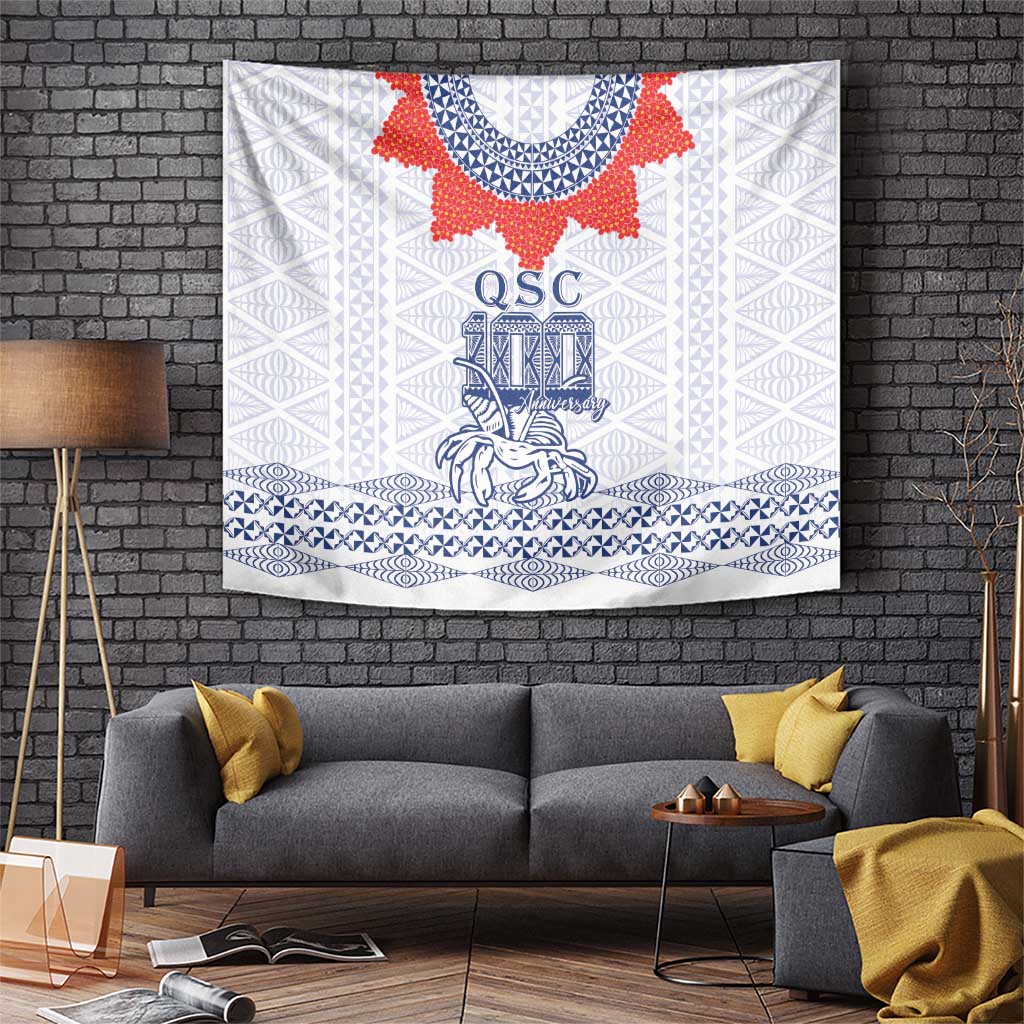 Queen Salote College 100 Years Anniversary Tapestry Tonga QSC White LT7 White - Polynesian Pride