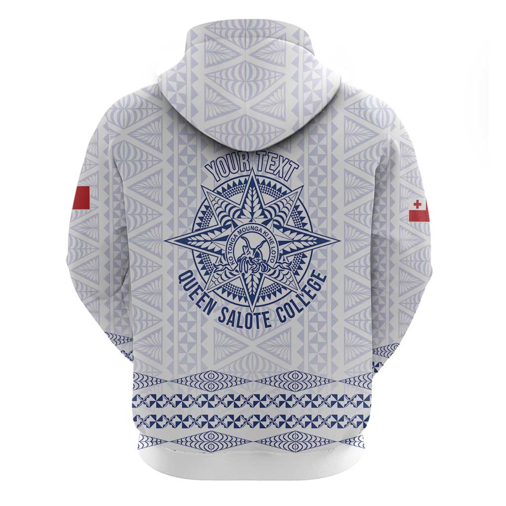 Queen Salote College 100 Years Anniversary Personalized Zip Hoodie Tonga QSC White LT7 - Polynesian Pride