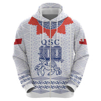 Queen Salote College 100 Years Anniversary Personalized Zip Hoodie Tonga QSC White LT7 - Polynesian Pride