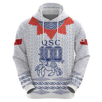 Queen Salote College 100 Years Anniversary Personalized Zip Hoodie Tonga QSC White LT7 - Polynesian Pride