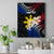 Personalised Philippines Tribal Canvas Wall Art Mix Plumeria - Flag Colors LT7 Black - Polynesian Pride