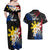 Personalised Philippines Tribal Couples Matching Off Shoulder Maxi Dress and Hawaiian Shirt Mix Plumeria - Flag Colors LT7 - Polynesian Pride