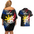 Personalised Philippines Tribal Couples Matching Off Shoulder Short Dress and Hawaiian Shirt Mix Plumeria - Flag Colors LT7 - Polynesian Pride