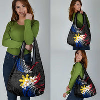 Personalised Philippines Tribal Grocery Bag Mix Plumeria - Flag Colors LT7 - Polynesian Pride