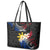 Personalised Philippines Tribal Leather Tote Bag Mix Plumeria - Flag Colors LT7 - Polynesian Pride