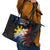 Personalised Philippines Tribal Leather Tote Bag Mix Plumeria - Flag Colors LT7 - Polynesian Pride