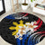 Personalised Philippines Tribal Round Carpet Mix Plumeria - Flag Colors LT7 Black - Polynesian Pride