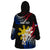 Personalised Philippines Tribal Wearable Blanket Hoodie Mix Plumeria - Flag Colors LT7 - Polynesian Pride