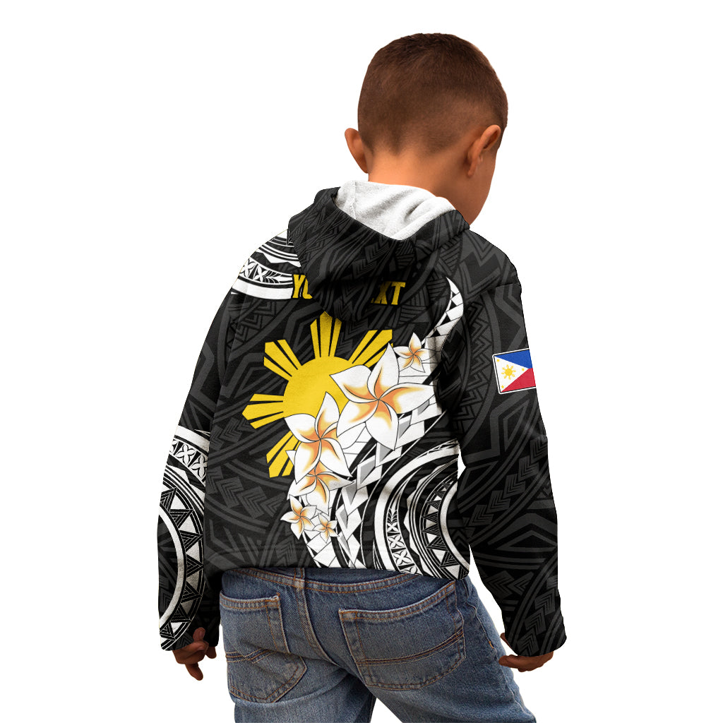 Personalised Philippines Tribal Kid Hoodie Mix Plumeria LT7 - Polynesian Pride