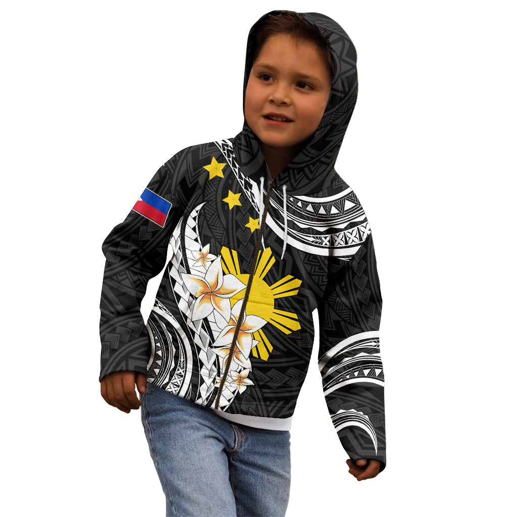 Personalised Philippines Tribal Kid Hoodie Mix Plumeria LT7 - Polynesian Pride
