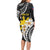 Personalised Philippines Tribal Long Sleeve Bodycon Dress Mix Plumeria LT7 - Polynesian Pride