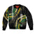 Hawaii Aloha Kakau Bomber Jacket Puakenikeni and Maile Lei Twist