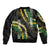 Hawaii Aloha Kakau Bomber Jacket Puakenikeni and Maile Lei Twist