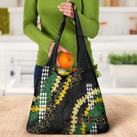 Hawaii Aloha Kakau Grocery Bag Puakenikeni and Maile Lei Twist LT7 - Polynesian Pride