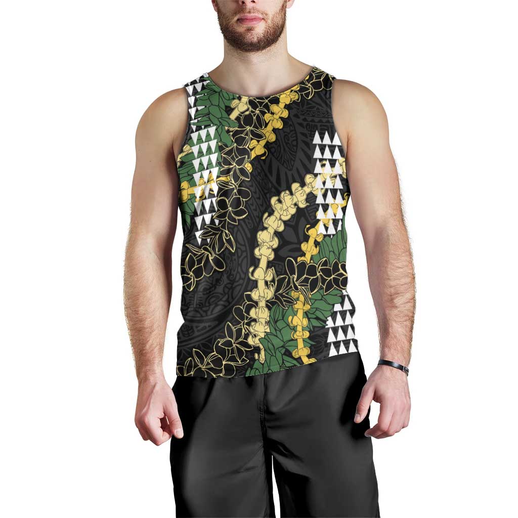 Hawaii Aloha Kakau Men Tank Top Puakenikeni and Maile Lei Twist LT7 - Polynesian Pride