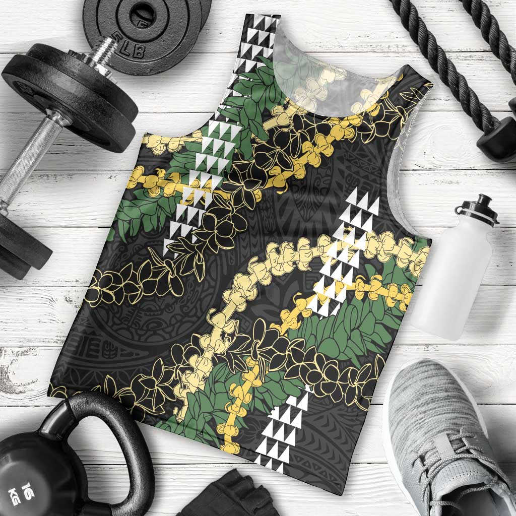 Hawaii Aloha Kakau Men Tank Top Puakenikeni and Maile Lei Twist LT7 - Polynesian Pride