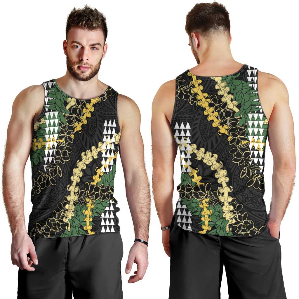 Hawaii Aloha Kakau Men Tank Top Puakenikeni and Maile Lei Twist LT7 - Polynesian Pride