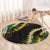 Hawaii Aloha Kakau Round Carpet Puakenikeni and Maile Lei Twist