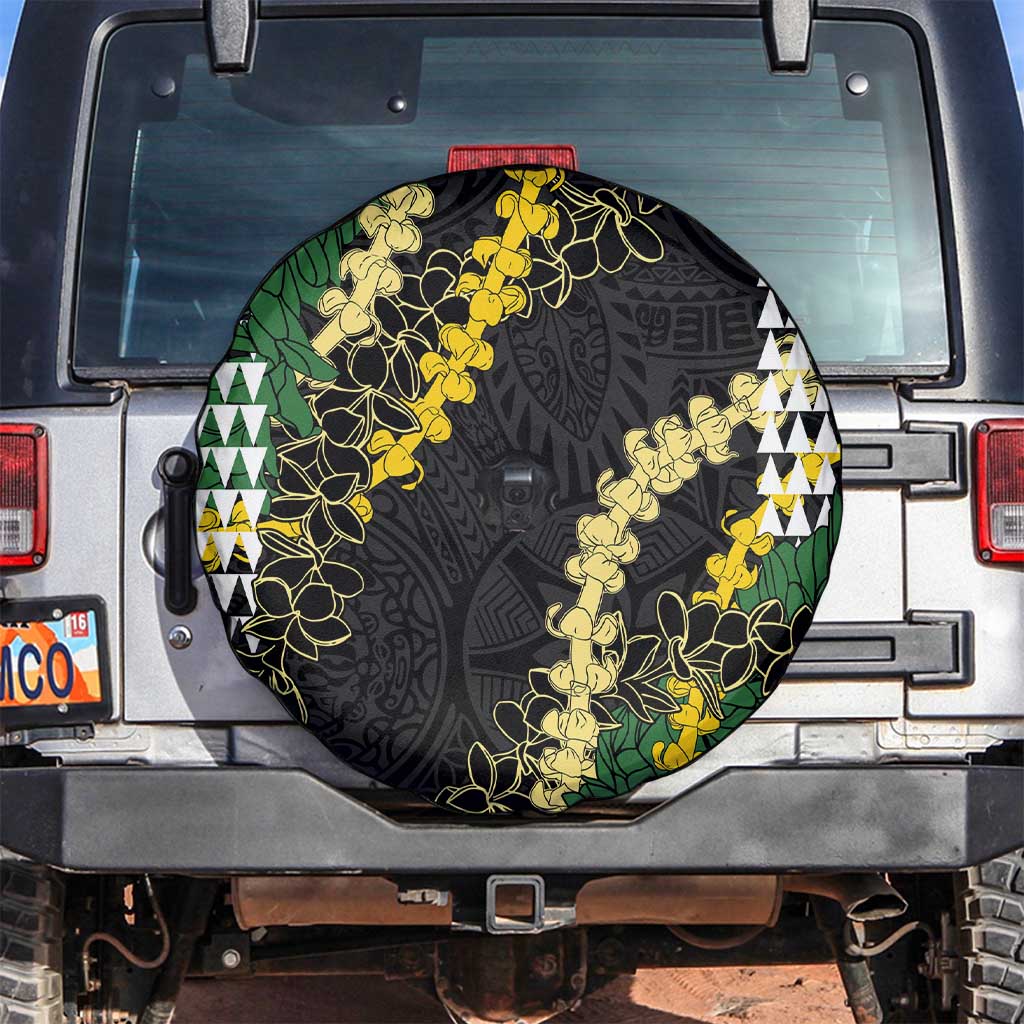 Hawaii Aloha Kakau Spare Tire Cover Puakenikeni and Maile Lei Twist