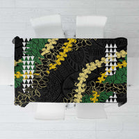 Hawaii Aloha Kakau Tablecloth Puakenikeni and Maile Lei Twist LT7 Black - Polynesian Pride