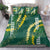 Hawaii Aloha Kakau Bedding Set Green Puakenikeni and Maile Lei Twist