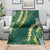 Hawaii Aloha Kakau Blanket Green Puakenikeni and Maile Lei Twist