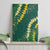 Hawaii Aloha Kakau Canvas Wall Art Green Puakenikeni and Maile Lei Twist