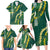 Hawaii Aloha Kakau Family Matching Long Sleeve Bodycon Dress and Hawaiian Shirt Green Puakenikeni and Maile Lei Twist