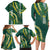 Hawaii Aloha Kakau Family Matching Long Sleeve Bodycon Dress and Hawaiian Shirt Green Puakenikeni and Maile Lei Twist