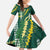 Hawaii Aloha Kakau Family Matching Summer Maxi Dress and Hawaiian Shirt Green Puakenikeni and Maile Lei Twist