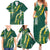 Hawaii Aloha Kakau Family Matching Summer Maxi Dress and Hawaiian Shirt Green Puakenikeni and Maile Lei Twist