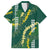 Hawaii Aloha Kakau Hawaiian Shirt Green Puakenikeni and Maile Lei Twist