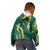 Hawaii Aloha Kakau Kid Hoodie Green Puakenikeni and Maile Lei Twist