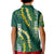 Hawaii Aloha Kakau Kid Polo Shirt Green Puakenikeni and Maile Lei Twist