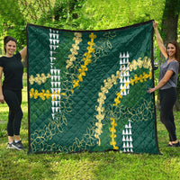 Hawaii Aloha Kakau Quilt Green Puakenikeni and Maile Lei Twist LT7 - Polynesian Pride