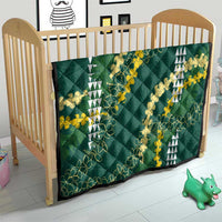 Hawaii Aloha Kakau Quilt Green Puakenikeni and Maile Lei Twist LT7 - Polynesian Pride