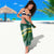 Hawaii Aloha Kakau Sarong Green Puakenikeni and Maile Lei Twist