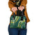 Hawaii Aloha Kakau Shoulder Handbag Green Puakenikeni and Maile Lei Twist