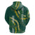 Hawaii Aloha Kakau Zip Hoodie Green Puakenikeni and Maile Lei Twist