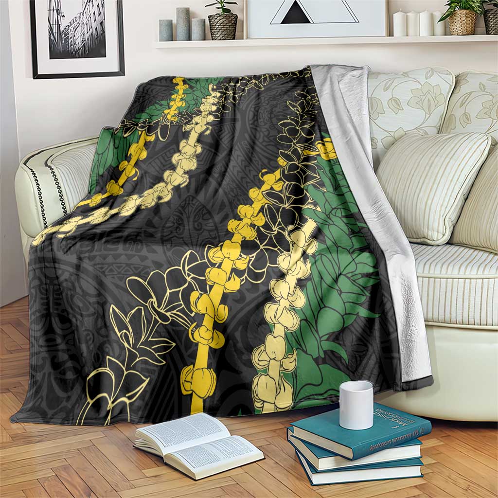 Hawaii Puakenikeni - Maile Lei Blanket Obsidian Black LT7 Black - Polynesian Pride